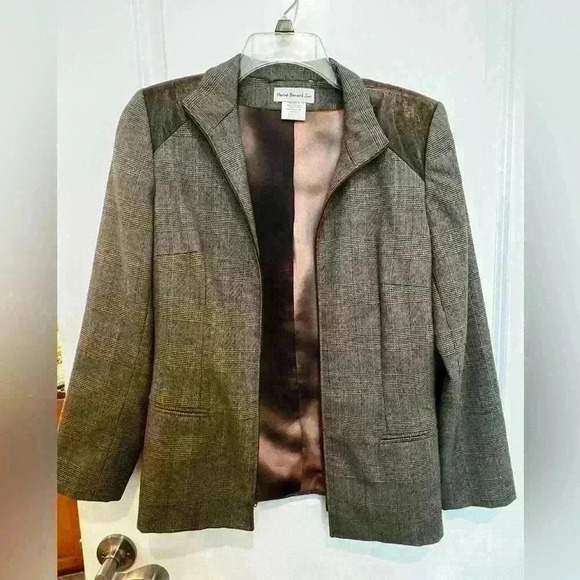 Harve Benard Womens Brown/Beige Blazer Size 4 - Picture 7 of 15
